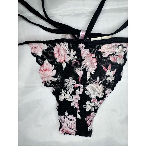 Victoria's Secret pink size large string black and pink lace - Picture 3 of 9